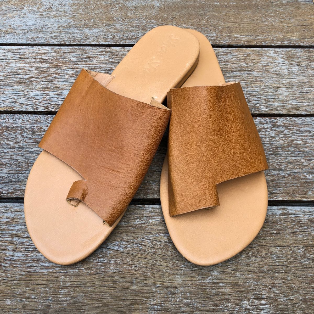 LEATHER TOE SLIDE – Shoe Shu